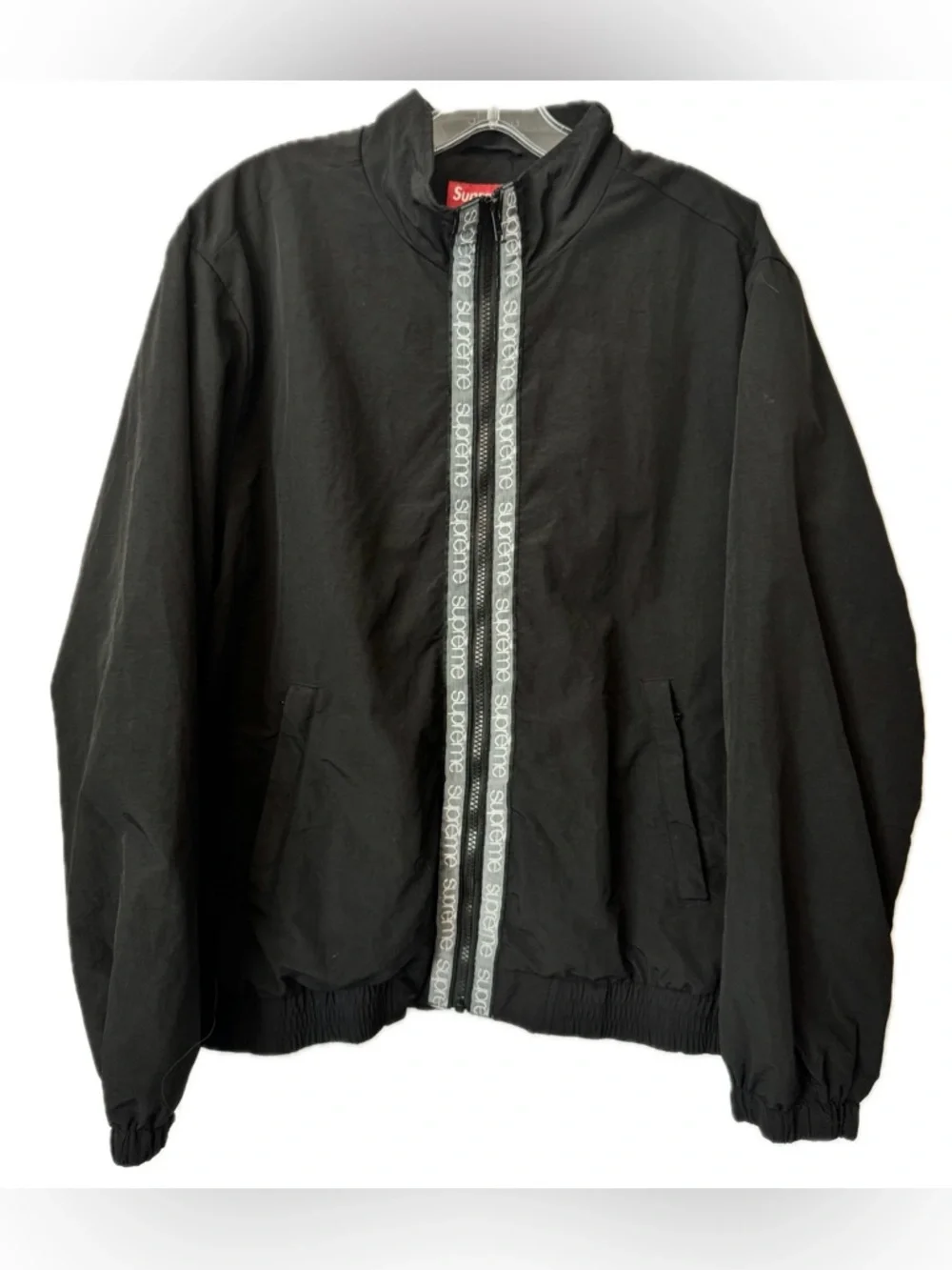 Supreme | Jackets & Coats | Supreme Black Logo Tape Zip Track 